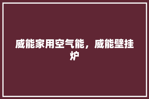 威能家用空气能，威能壁挂炉