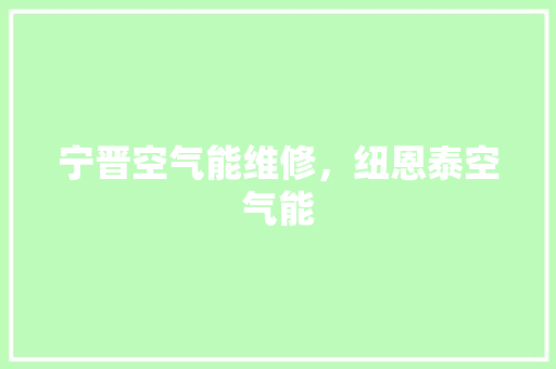 宁晋空气能维修，纽恩泰空气能