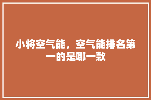 小将空气能，空气能排名第一的是哪一款 汽车维修