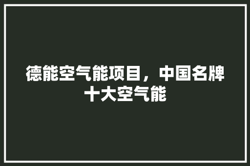 德能空气能项目，中国名牌十大空气能 汽车维修