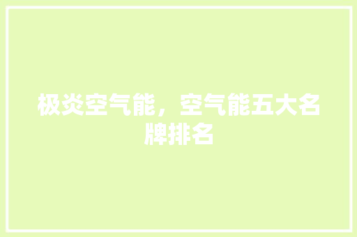 极炎空气能，空气能五大名牌排名