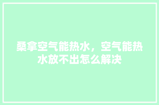 桑拿空气能热水，空气能热水放不出怎么解决 厨房维修