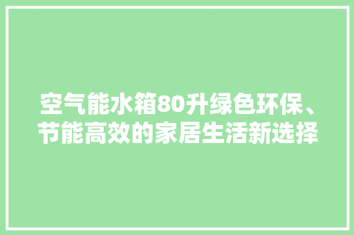 空气能水箱80升绿色环保、节能高效的家居生活新选择 厨房维修