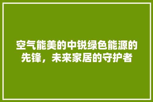 空气能美的中锐绿色能源的先锋，未来家居的守护者 综合便民
