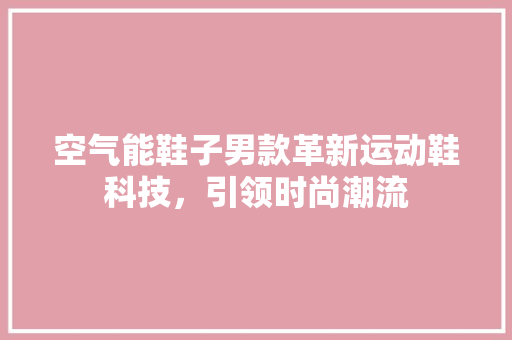 空气能鞋子男款革新运动鞋科技，引领时尚潮流