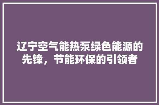 辽宁空气能热泵绿色能源的先锋，节能环保的引领者 汽车维修