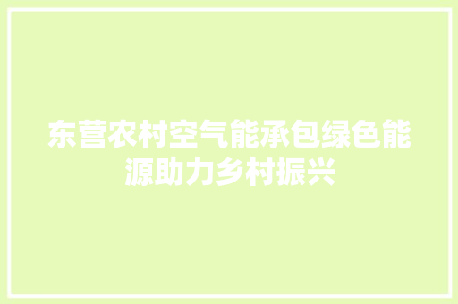 东营农村空气能承包绿色能源助力乡村振兴 综合便民