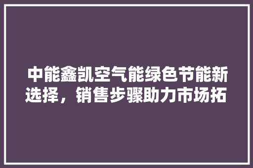 中能鑫凯空气能绿色节能新选择，销售步骤助力市场拓展 厨房维修