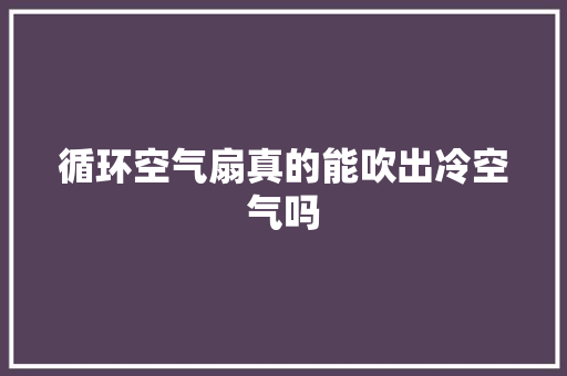 循环空气扇真的能吹出冷空气吗