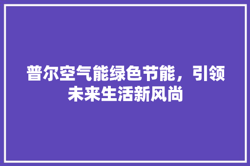 普尔空气能绿色节能，引领未来生活新风尚 厨房维修