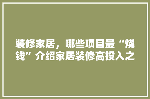 装修家居，哪些项目最“烧钱”介绍家居装修高投入之谜 装修家居，哪些项目最“烧钱”介绍家居装修高投入之谜 汽车维修