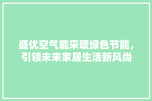 盛优空气能采暖绿色节能，引领未来家居生活新风尚 家电维修