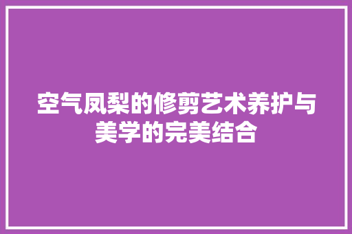 空气凤梨的修剪艺术养护与美学的完美结合