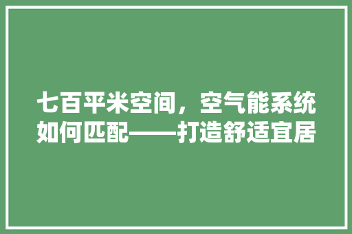 七百平米空间，空气能系统如何匹配——打造舒适宜居环境 综合便民