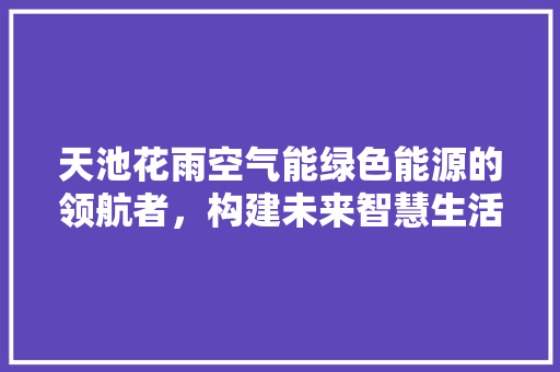 天池花雨空气能绿色能源的领航者，构建未来智慧生活 综合便民