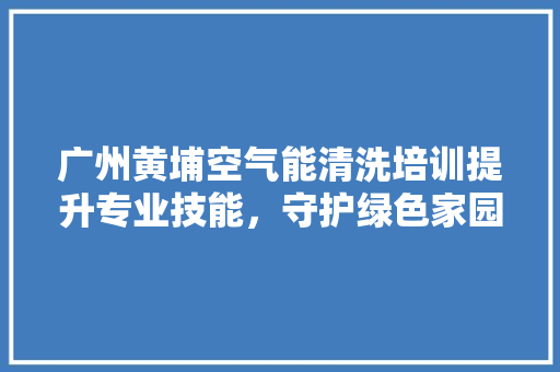 广州黄埔空气能清洗培训提升专业技能，守护绿色家园 厨房维修