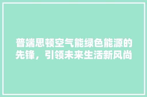普端思顿空气能绿色能源的先锋，引领未来生活新风尚 综合便民