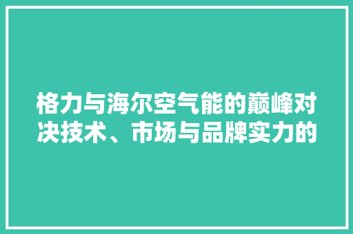 格力与海尔空气能的巅峰对决技术、市场与品牌实力的全面较量