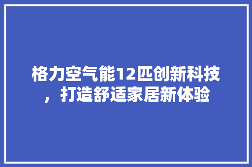 格力空气能12匹创新科技，打造舒适家居新体验