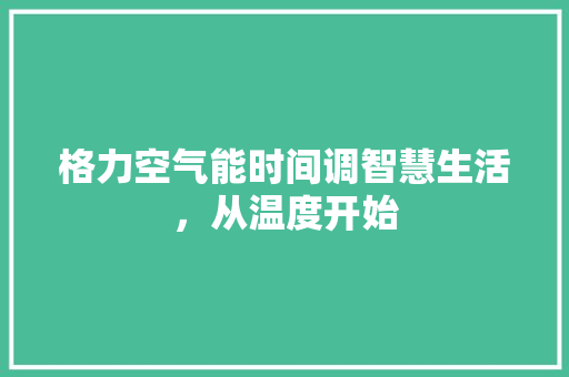 格力空气能时间调智慧生活，从温度开始
