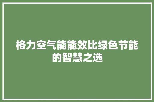 格力空气能能效比绿色节能的智慧之选 墙体维修