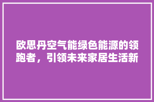 欧思丹空气能绿色能源的领跑者，引领未来家居生活新风尚 墙体维修