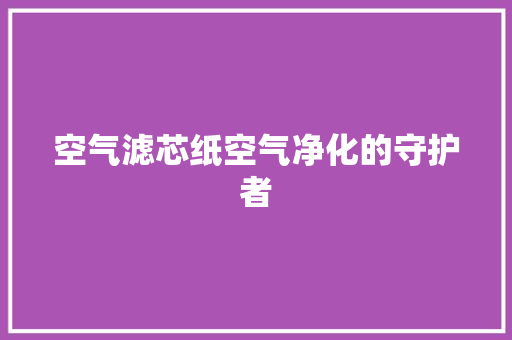 空气滤芯纸空气净化的守护者