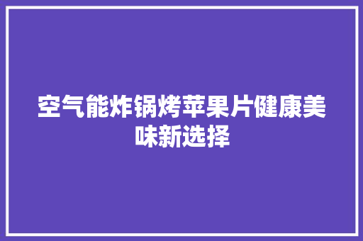 空气能炸锅烤苹果片健康美味新选择 综合便民
