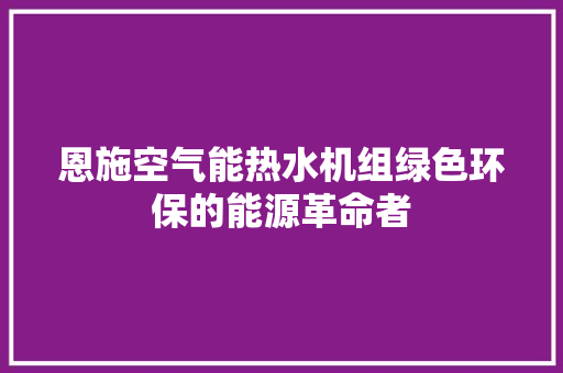 恩施空气能热水机组绿色环保的能源革命者 厨房维修