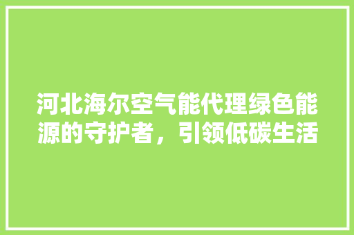 河北海尔空气能代理绿色能源的守护者，引领低碳生活新潮流 厨房维修