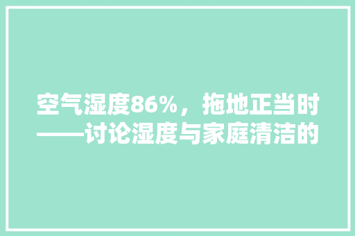 空气湿度86%，拖地正当时——讨论湿度与家庭清洁的奥秘 汽车维修