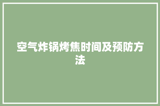 空气炸锅烤焦时间及预防方法