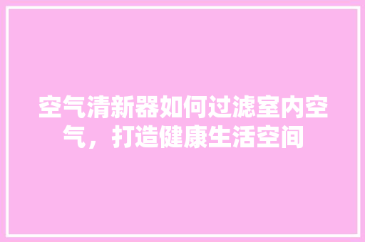 空气清新器如何过滤室内空气，打造健康生活空间