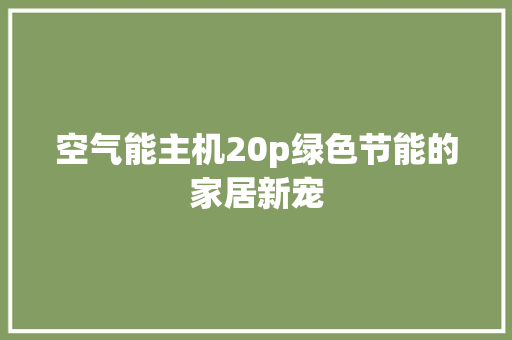 空气能主机20p绿色节能的家居新宠