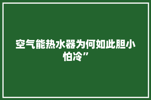 空气能热水器为何如此胆小怕冷”