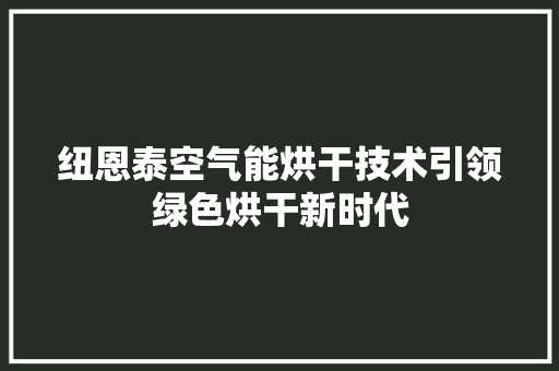 纽恩泰空气能烘干技术引领绿色烘干新时代 墙体维修