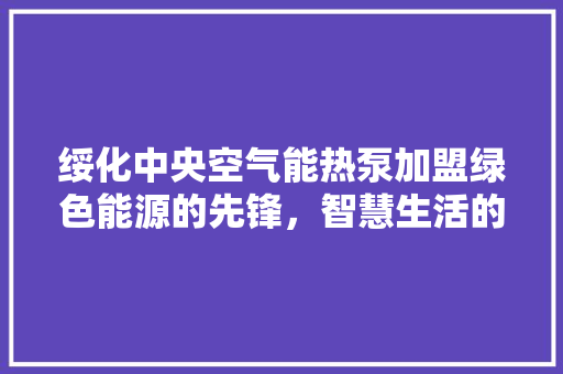 绥化中央空气能热泵加盟绿色能源的先锋，智慧生活的引领者