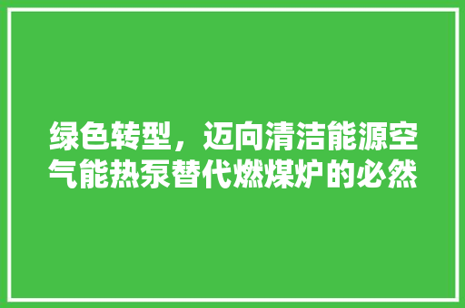 绿色转型，迈向清洁能源空气能热泵替代燃煤炉的必然之路