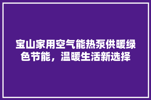 宝山家用空气能热泵供暖绿色节能，温暖生活新选择