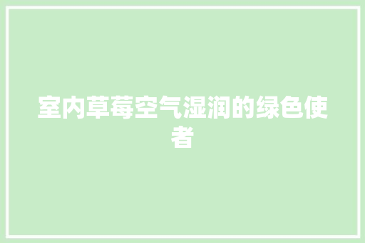 室内草莓空气湿润的绿色使者