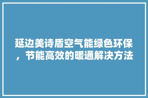 延边美诗盾空气能绿色环保，节能高效的暖通解决方法