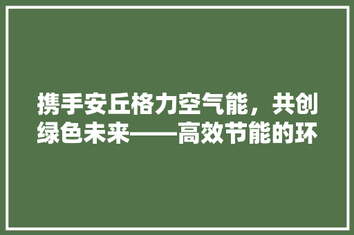 携手安丘格力空气能，共创绿色未来——高效节能的环保新选择 家电维修