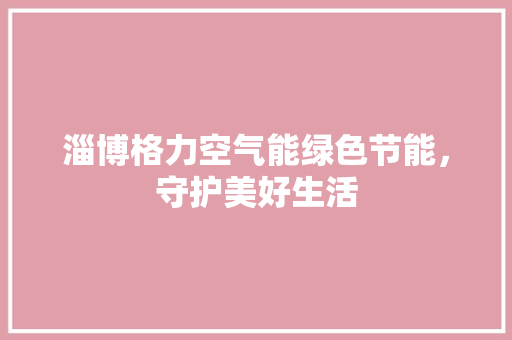 淄博格力空气能绿色节能，守护美好生活 家电维修