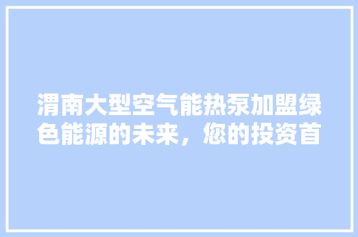 渭南大型空气能热泵加盟绿色能源的未来，您的投资首选
