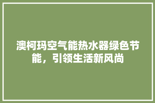 澳柯玛空气能热水器绿色节能，引领生活新风尚 厨房维修
