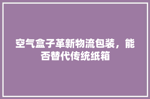 空气盒子革新物流包装，能否替代传统纸箱