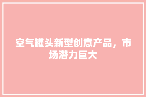 空气罐头新型创意产品，市场潜力巨大 家电维修