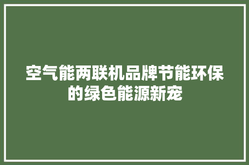 空气能两联机品牌节能环保的绿色能源新宠