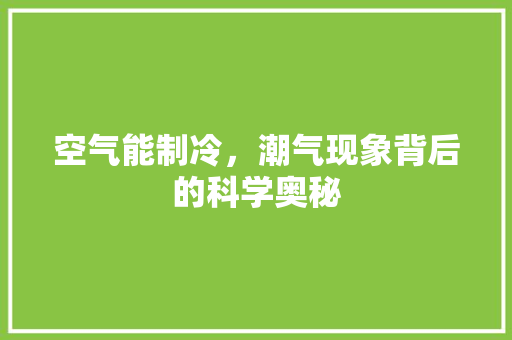 空气能制冷，潮气现象背后的科学奥秘