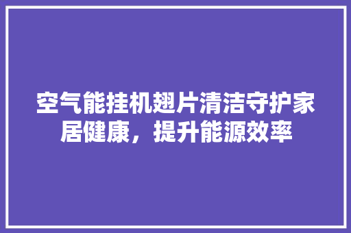 空气能挂机翅片清洁守护家居健康，提升能源效率 汽车维修